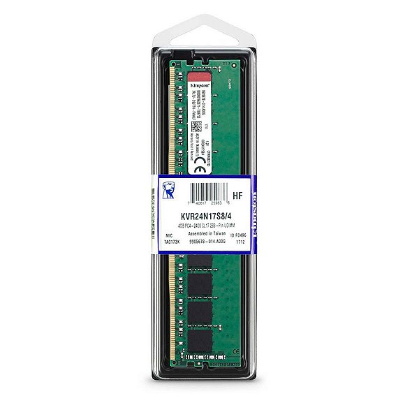 Memoria Ddr4 4Gb Kingston Desktop 2400Mhz Kvr24N17S8/4