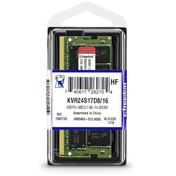 Memoria Ddr4 16gb Para Notebook 2400Mhz Kingston Cl17
