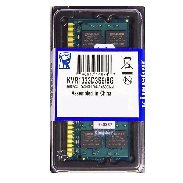 Memoria Ddr3 8gb Para Notebook 1333mhz 1.5v Kingston