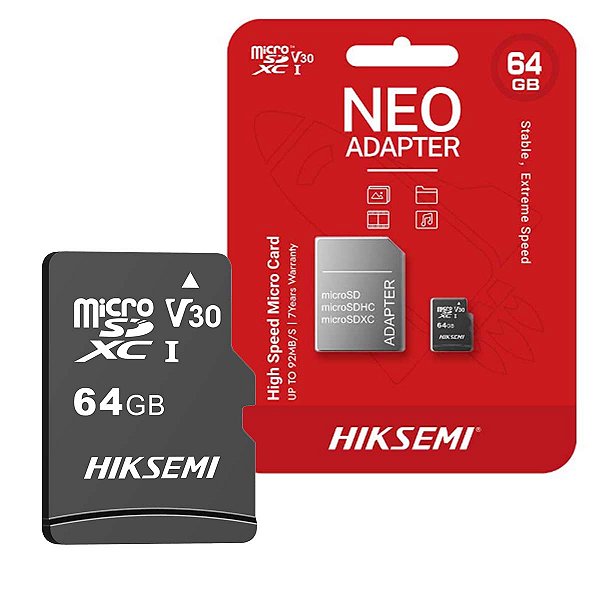 Cartao De Memoria Micro Sd 64Gb Hiksemi Classe 10 Uhsi Adap