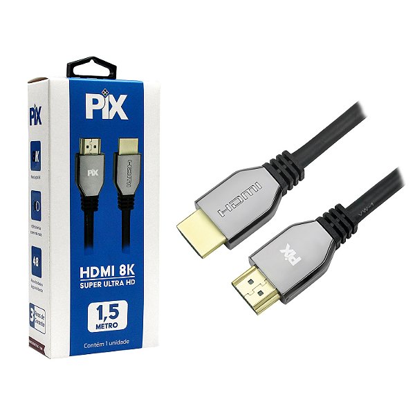 Cabo Hdmi Pix 2.1 8k 120hz Compatível Ps5 Xbox 1.5m Pix