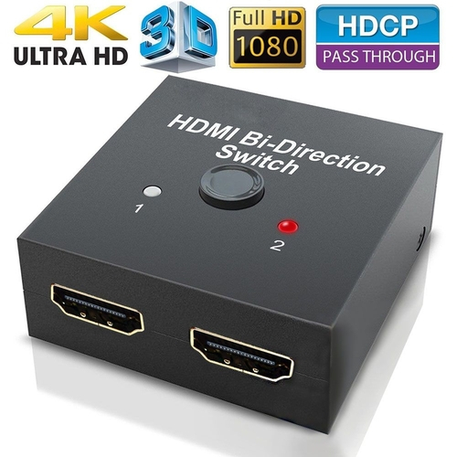 Switch Hdmi Bi-direcional 4k C/ Chave 1x2 Ou 2x1  Kp-3474