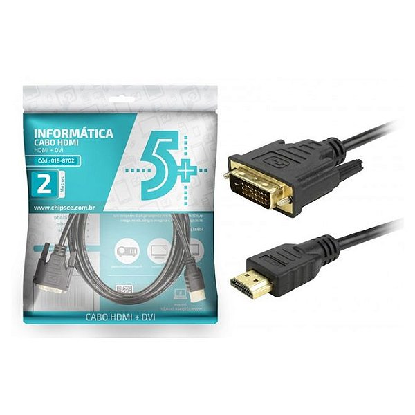 Cabo Dvi-D 24+1 X Hdmi Macho Bidirecional 2M Preto Pix