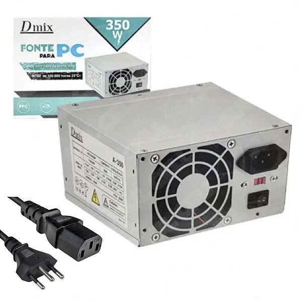 Fonte Atx De Alimentacao Para Computador Dmix 350W Reais