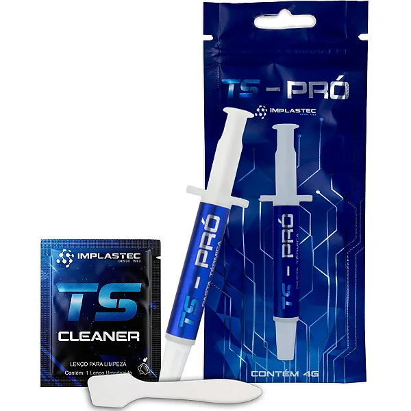 Pasta Termica Prata Implastec Ts Pro Cinza 4g Seringa 6.2w
