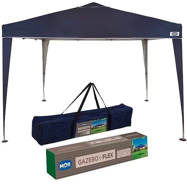 Gazebo Mor X-flex Oxford 3x3m Branco Cor Azul