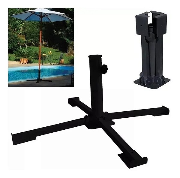 Base Suporte Dobrável Para Guarda Sol E Ombrelones 3695 Mor