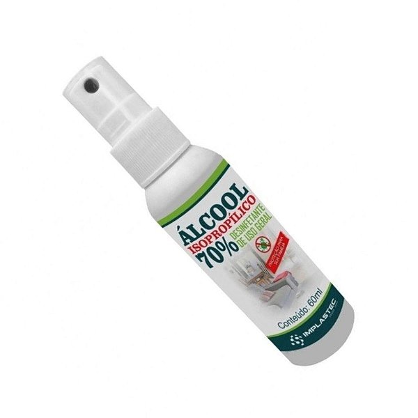 Alcool Isopropilico 70% Spray Pump Implastec 60ml