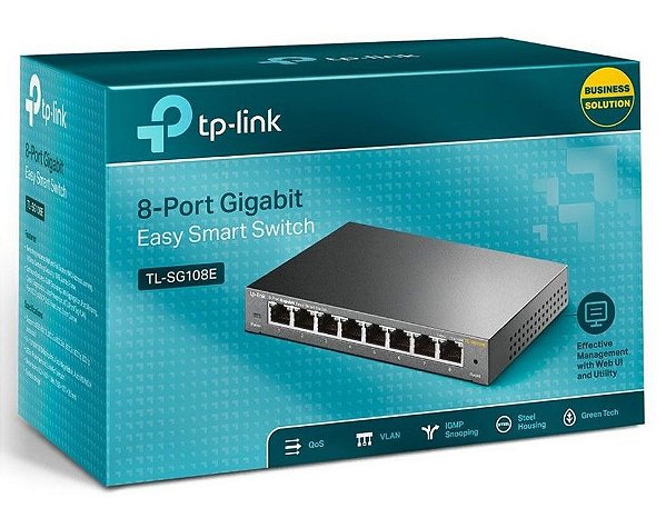 SWITCH EASY SMART GIGABIT DE 8 PORTAS TL-SG108E SMB
