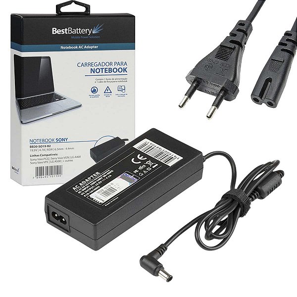 Fonte Notebook Para Sony Vaio 19.5v 4.7a 90w 6,5*4,4mm