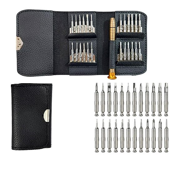 Kit de Chaves Fenda Philips Torx Y 25 Peças Estojo Portatil