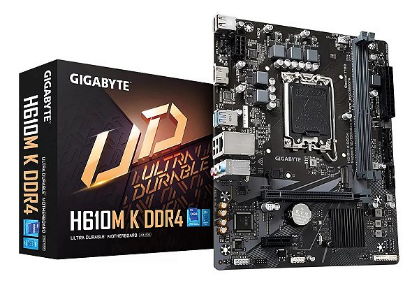 Placa Mãe Gigabyte H610m K, DDR4, LGA 1700, Micro ATX