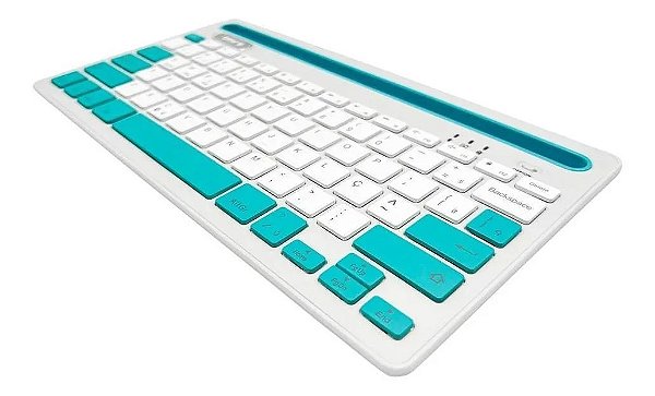 Teclado Bluetooth Tablet Smartphone Cinza Azul Oex Tc502
