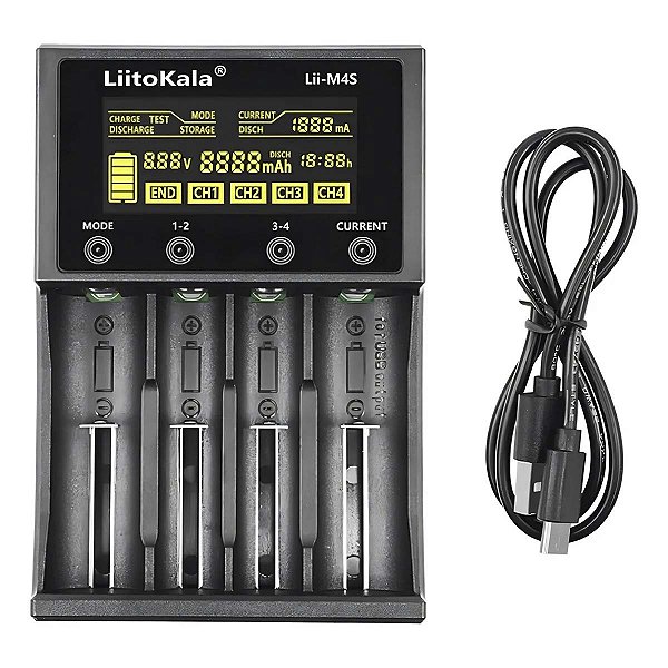 Carregador De Pilha Bateria Inteligente Liitokala Lii-m4s 5v
