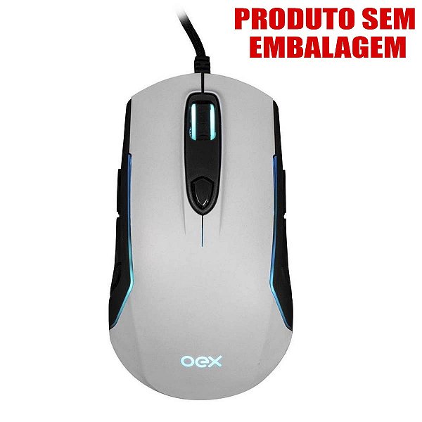 Mouse Gamer Artic 8 Botoes 10.000 Dpi Oex Branco S/ Caixa
