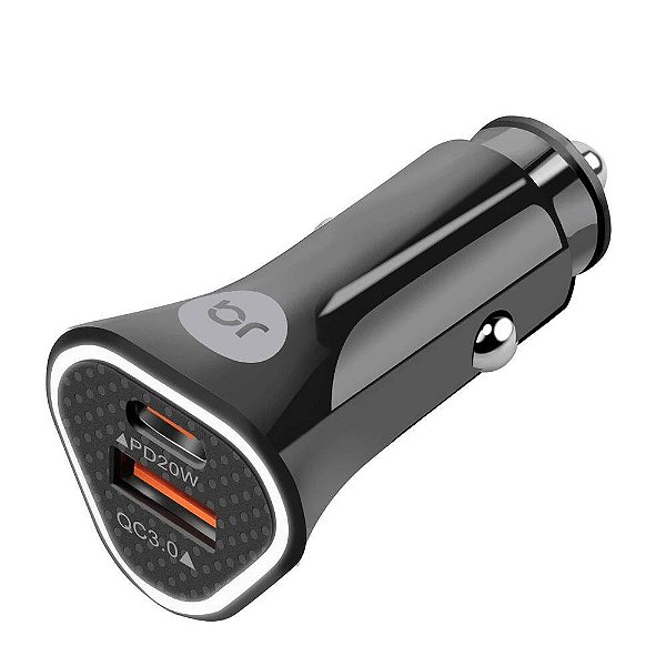 Carregador veicular com 2 portas tipo C-PD USB CG003 38w