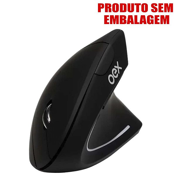 Mouse Sem Fio 2.4ghz Vertical Preto Oex S/ Caixa