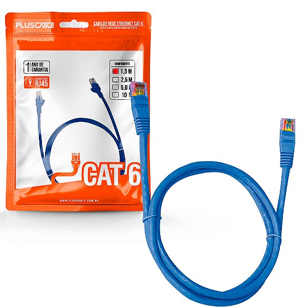 Patch Cord Cat6 1,5M Azul Pc-Eth6U15Bl Plus Cable
