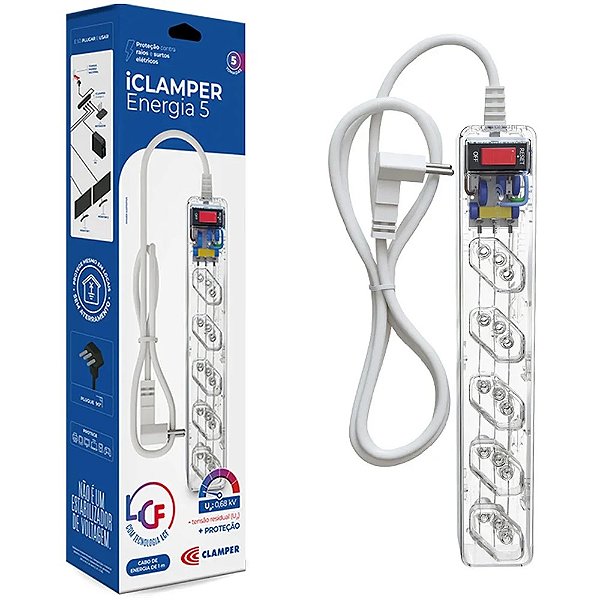 Filtro de Linha +DPS Clamper Energia 5 Tomadas Bivolt 23460