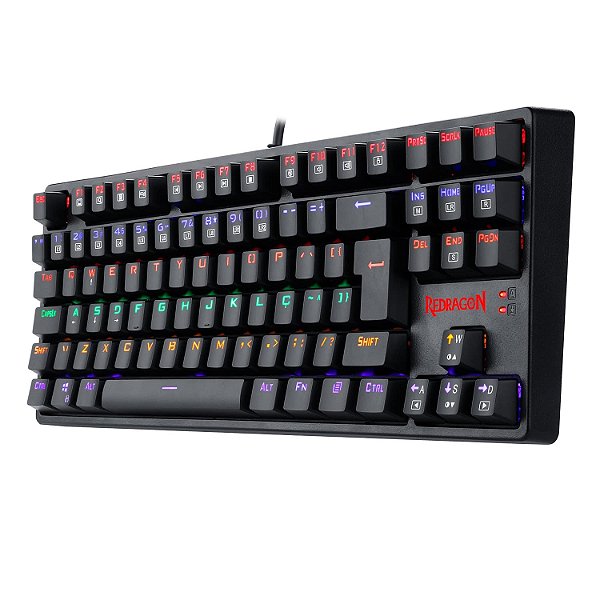 Teclado Mecanico Daksa Preto Redragon Switch Red Abnt2 Tkl