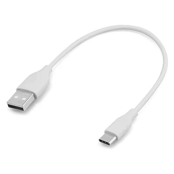 Cabo Usb C Pequeno Curto Turbo 20cm Para Carregar Branco