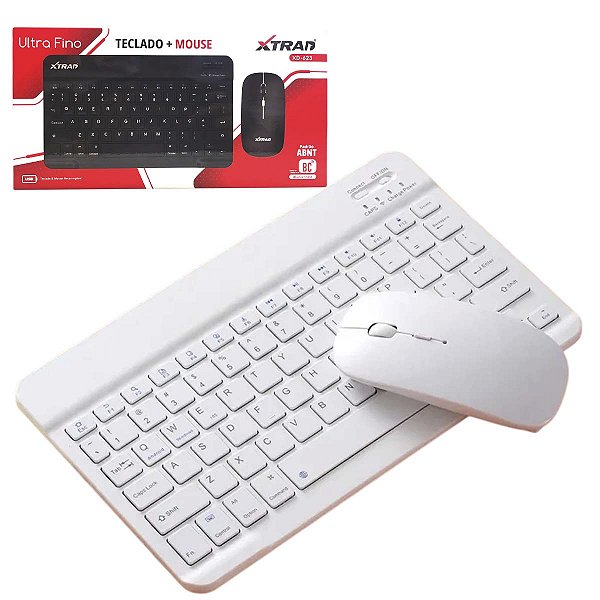 Kit Teclado Mouse Sem Fio Bluetooth Wifi Para Ipad e Tablet