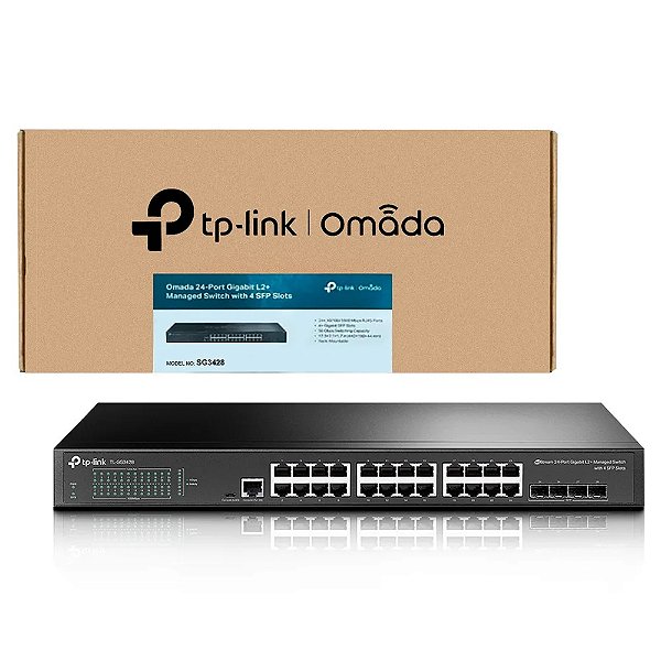 Switch Gerenciavel Tplink L2+24 Portas GigabitE 4 Slots Sfp