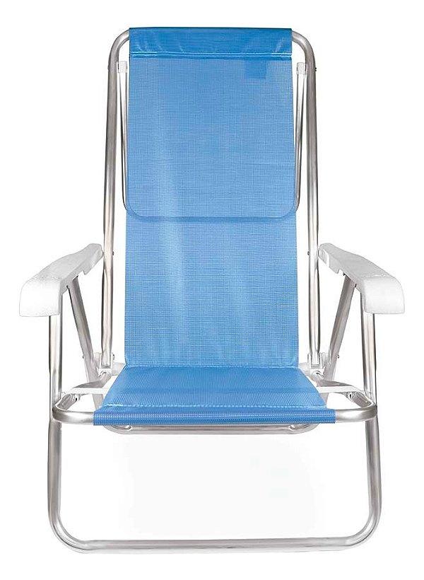 Cadeira De Praia Mor 2267 Reclinável 8 Posições Azul