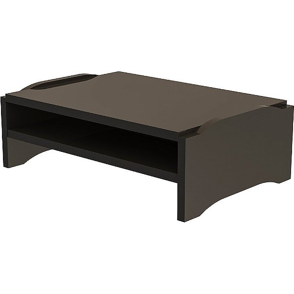 Suporte Para Monitor Duplo Em Mdf Preto 9767 Stalo