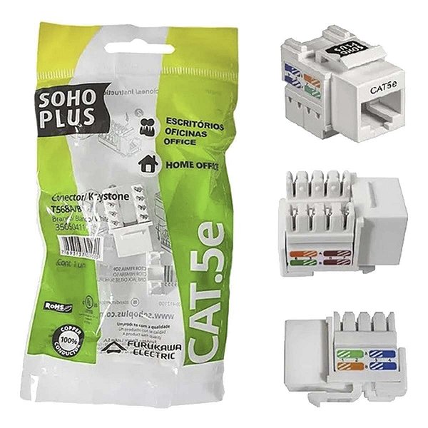 Keystone Conector Femea Cat.5 E T568 A/b Soho Plus Furukawa