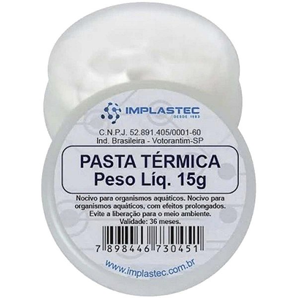 Pasta Térmica Implastec 15 Gramas Tubo Papt1530cx