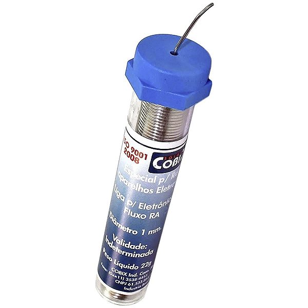 Estanho Para Solda Cobix Tubo 22g 073-1200 Modelo 63 X37 Mm