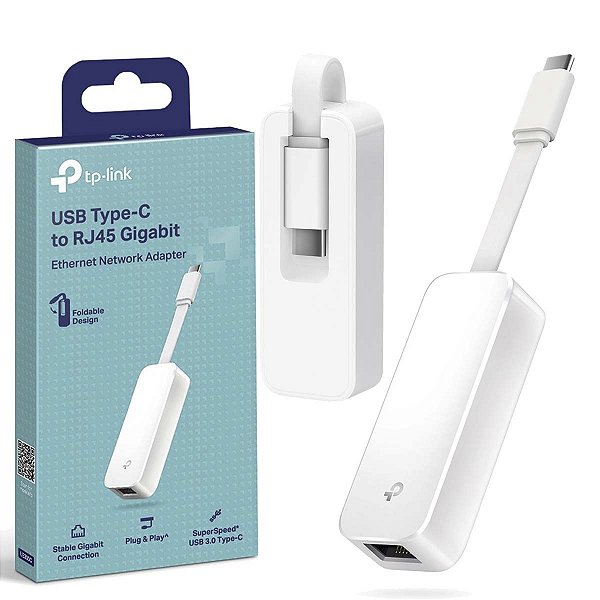 Adaptador De Rede Gigabit Usb Tipo C Para Rj45 Tplink Ue300c