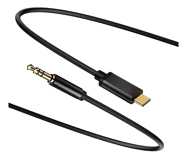 Cabo Auxiliar de Audio Stereo P2 Para Usb C 1,20M Preto