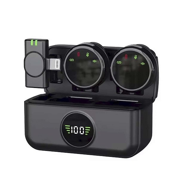 Microfone De Lapela Duplo Imã Anti-ruído Para Iphone 7 Ao 14