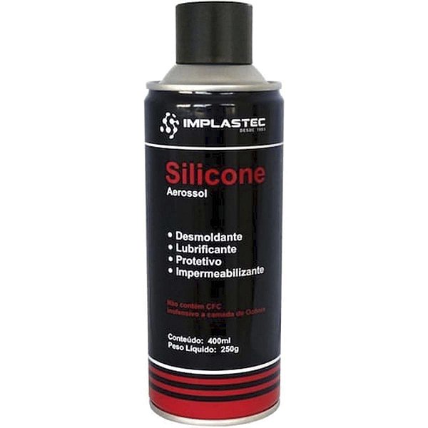 Silicone Spray Aerossol 250g 400ml Implastec Brilho Proteção