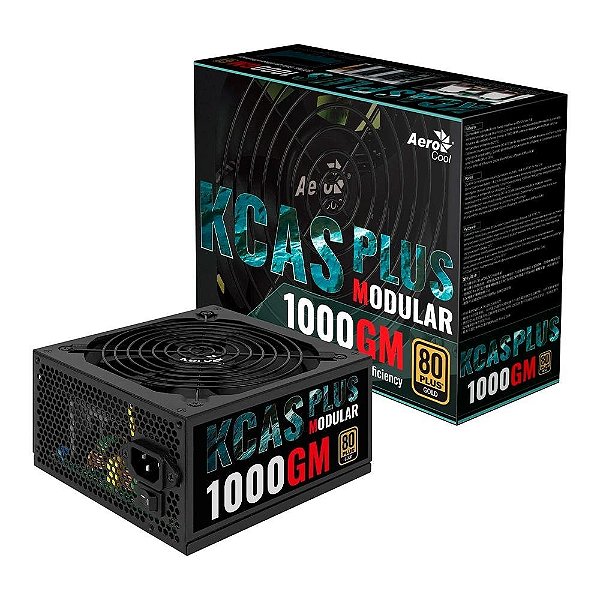 Fonte Kcas 1000W Full Modular 80 Plus Gold 1000gm Aerocool
