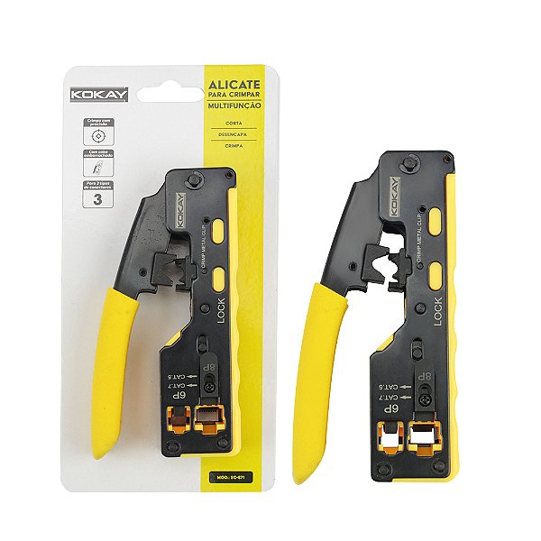 Alicate Crimpar Rj11/Rj12 E Rj45 De Passagem Cat5/Cat6/Cat7