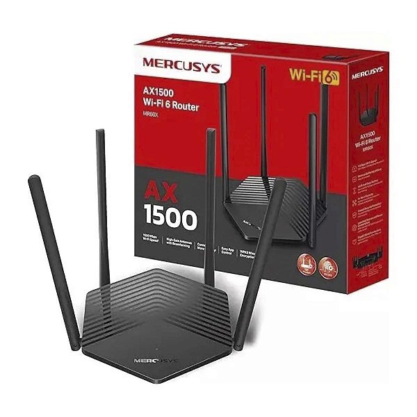 Roteador 4 Antenas Wi-Fi 6 AX1500 Dual Band Gigabit EasyMesh