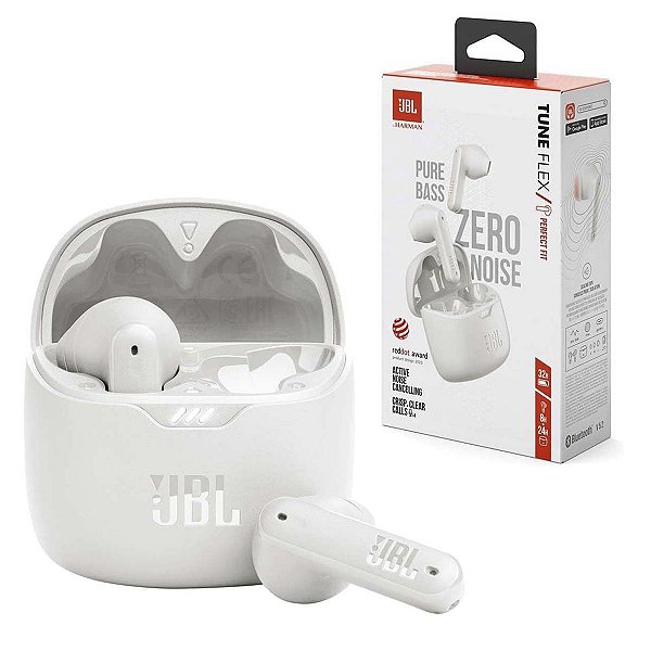 Fone Bluetooth Tune Flex JBL Anc Cancelamento Ruido Branco