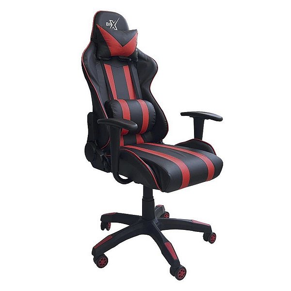 Cadeira Gamer BRX 702 Até 150Kg Com Almofada Preta Vermelha