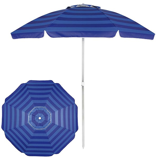 Guarda Sol Poliéster 2,40m Alumínio Mor - Azul