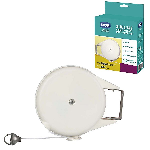 Varal De Parede Retrátil Recolhível Seca Rápido Fio 12 Mt