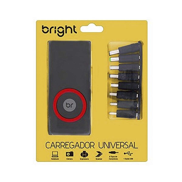Fonte Universal Notebook 8 Conectores Bivolt Bright 0167