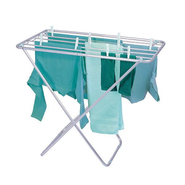 Varal De Chão Roupas Slim Alumínio Mor 108*49cm Branco 6045