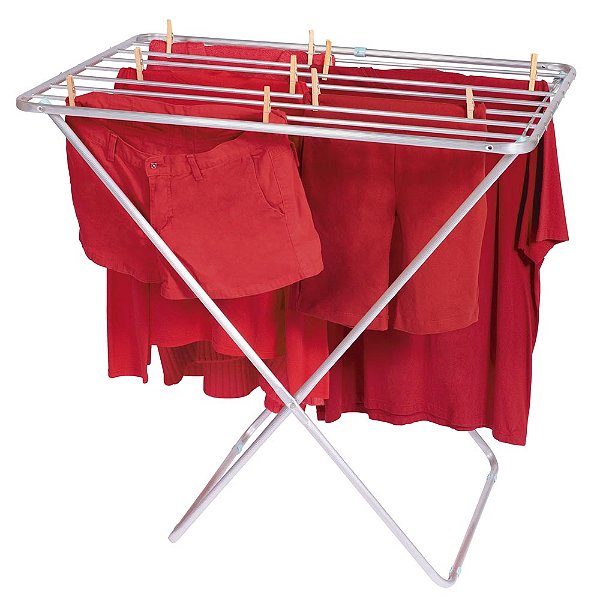 Varal de Chão Maxi sem Abas Suporta até 16kg Cor Alumínio