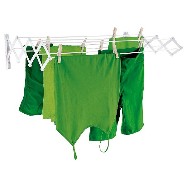 Varal de parede Sanfonado em Aço 1,20 Metros 6023 Mor Branco