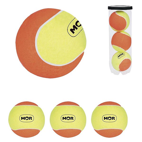 Bola De Beach Tennis Mor Pack 3 Bolinhas Amarelo Com Laranja