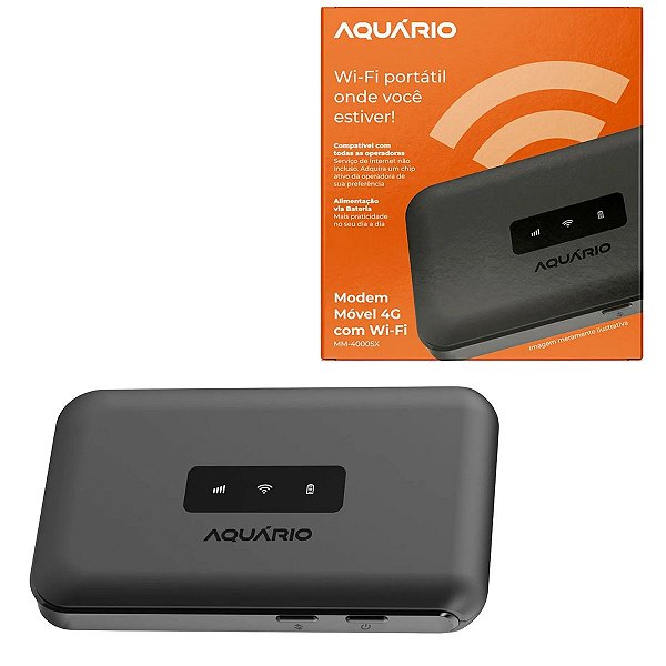 Modem Móvel 4G Aquário MM-4000SX com Wi-Fi até 10 Usuários