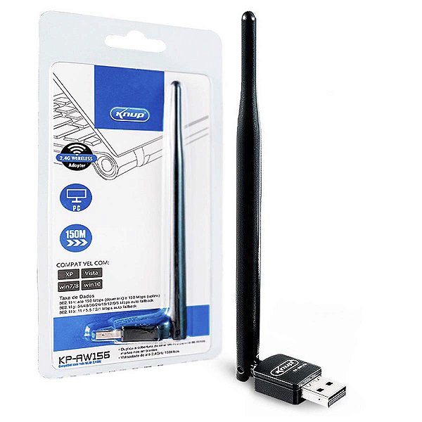 Adaptador Usb Wifi Wireless 2.4ghz 150mbps Com Antena